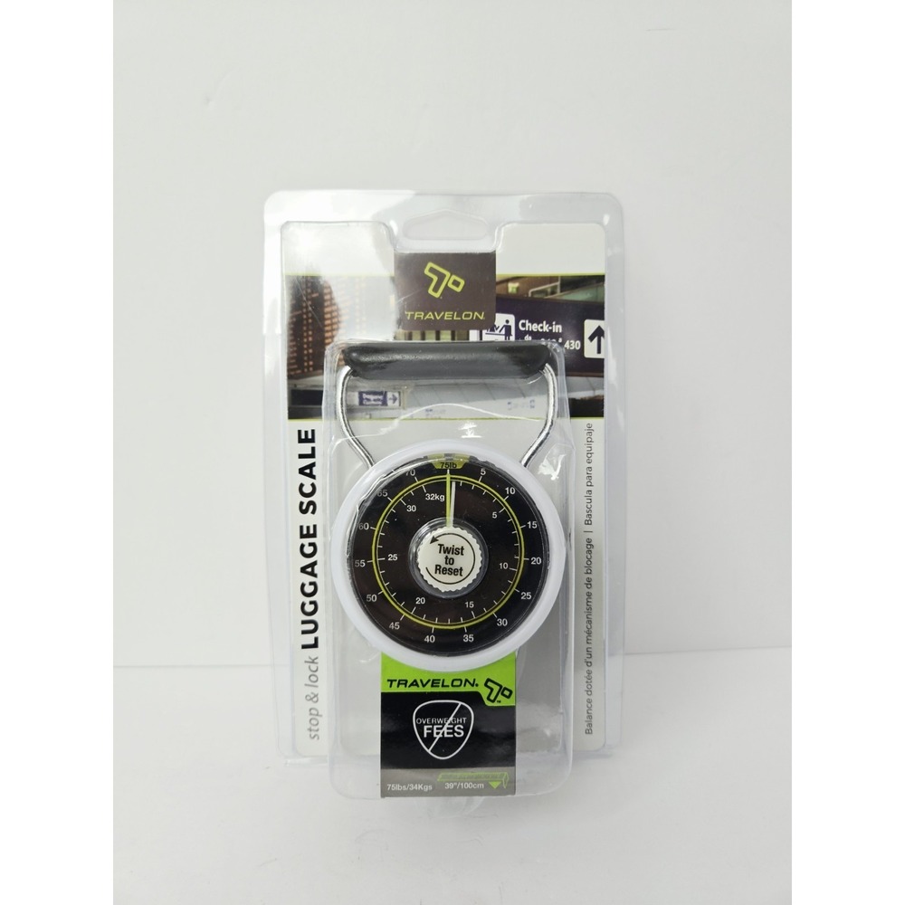 Travelon Luggage Scale NEW stop & lock‎ 75 lbs 39" measuring tape